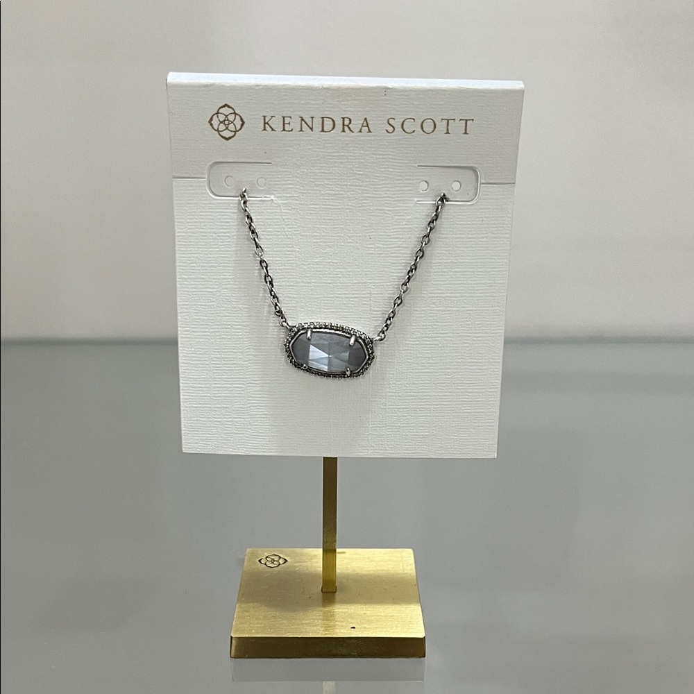 Kendra Scott Gray Pendant Necklace Elisa